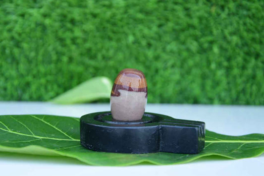 Budget-Friendly Original Narmadeshwar Shivling with Flat Brass Jaldhari Base | Affordable Natural Narmada Stone Shiva Lingam for Home Mandir Daily Pooja - Narmada Narmadeshwar shivling