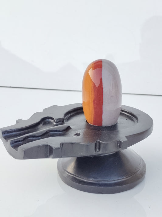 4 inch shivling with 8 inch jaladhari home pooja ardhnareswar shivling tilakdhari narmdeswar shivling swaymbhu narmdeswar shivling janeyudhari narmdeswar shivling
