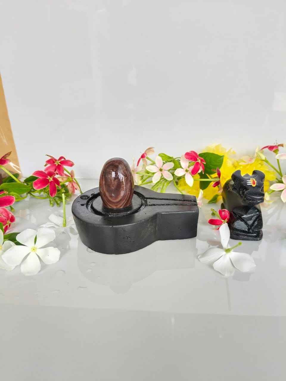 Narmadeshwar shivling with a stone Nandi | complete Pooja set for home | narmadeshwar shivling - Narmada Narmadeshwar shivling