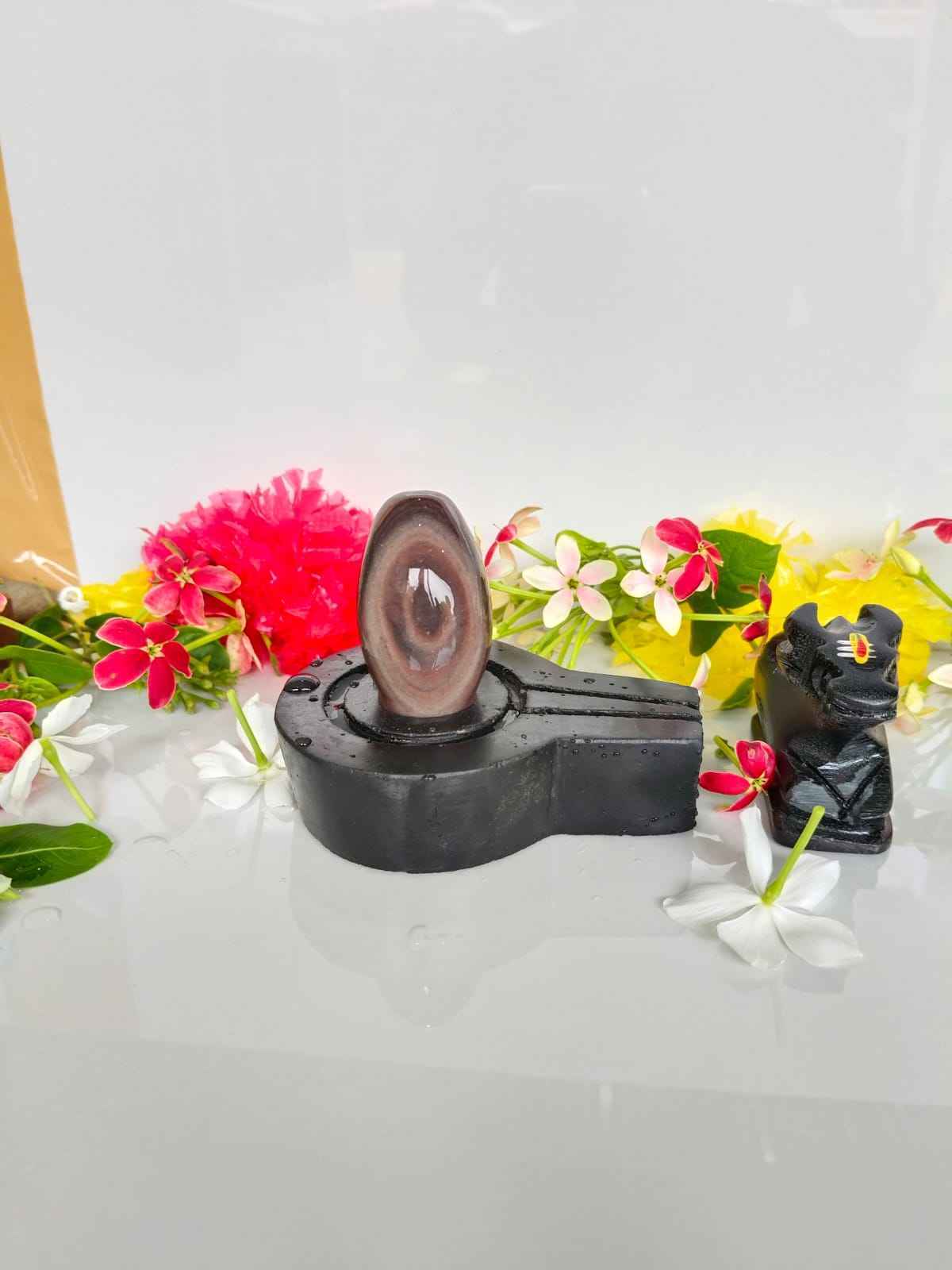 Narmadeshwar shivling with a stone Nandi | complete Pooja set for home | narmadeshwar shivling - Narmada Narmadeshwar shivling