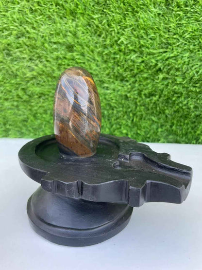 Premium Handcrafted Divine Idol & Sacred Pooja Decor Set | High-End Finish Spiritual Showpiece for Home Mandir, Office Vastu & Luxury Gifting - Narmada Narmadeshwar shivling