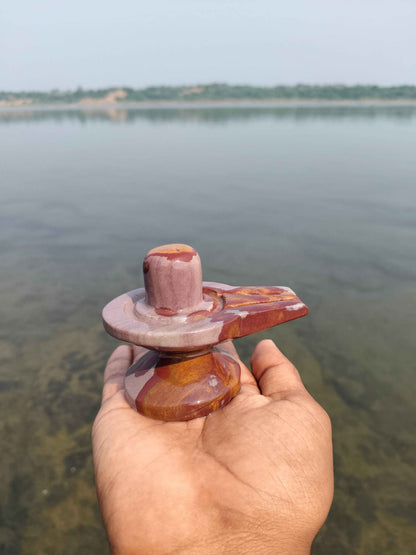 Akhand Narmadeshwar Shivling with Brass Jaldhari Base - Narmada Narmadeshwar shivling