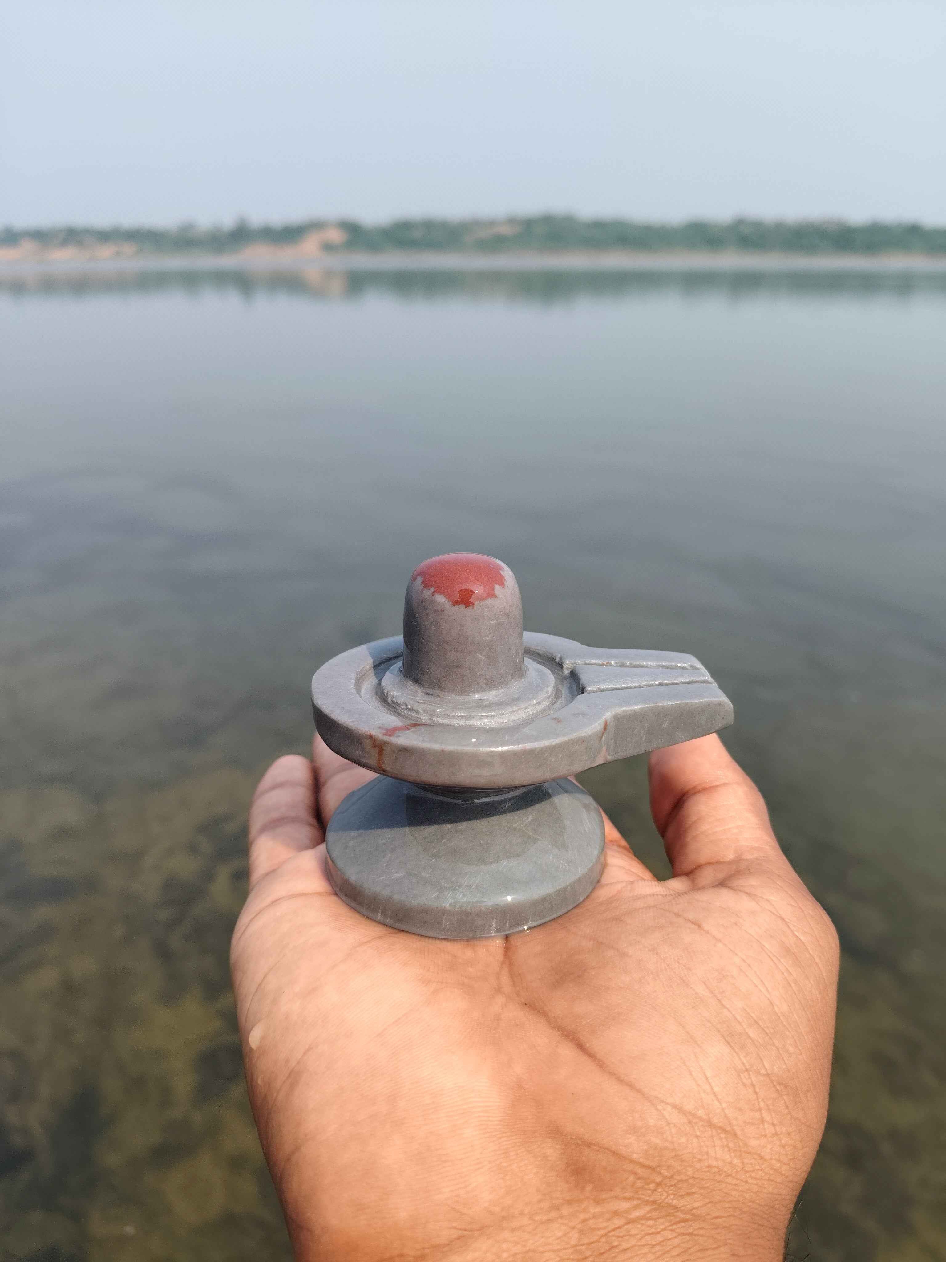 Akhand Narmadeshwar Shivling with Brass Jaldhari Base - Narmada Narmadeshwar shivling