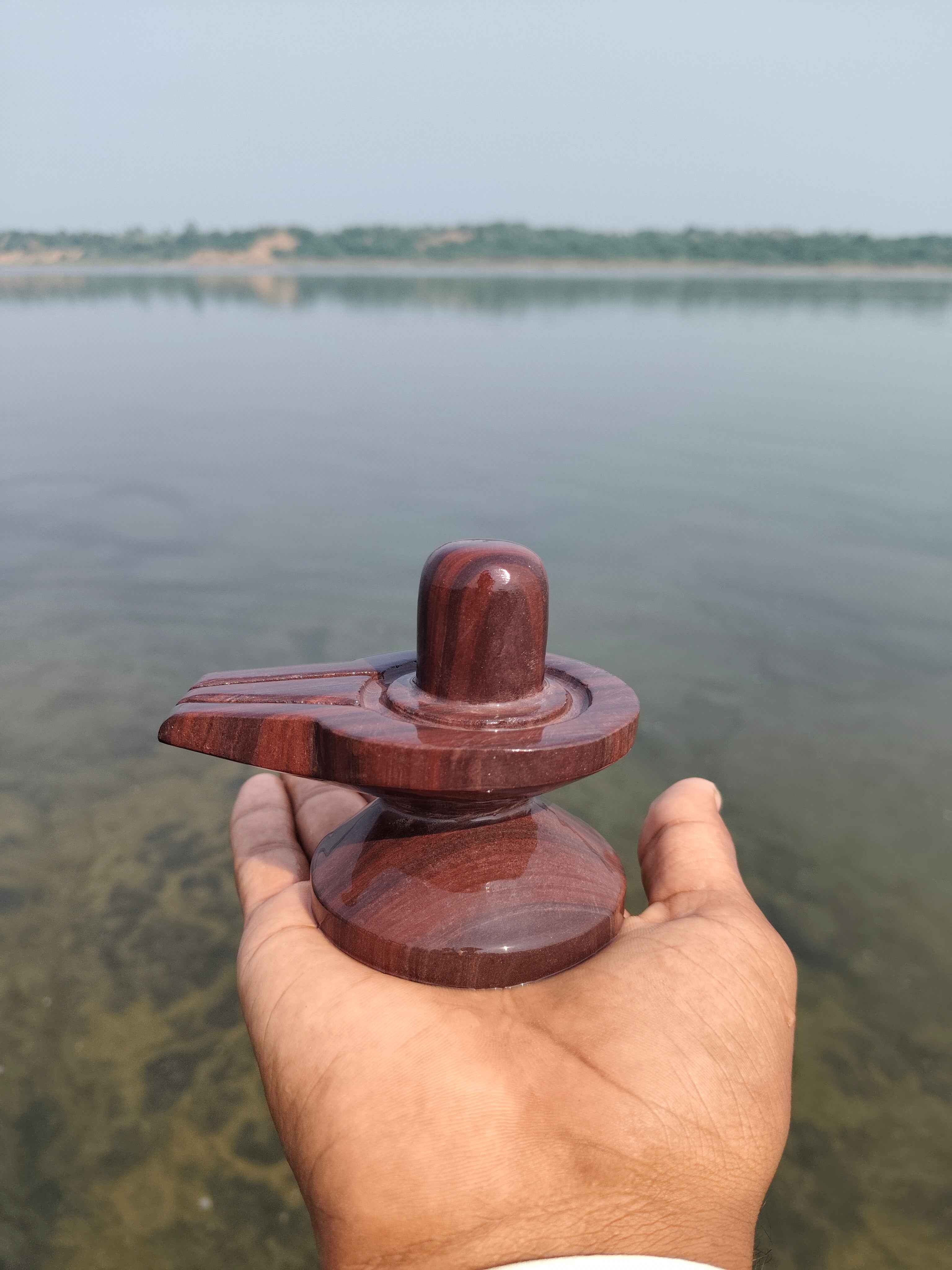 Akhand Narmadeshwar Shivling with Brass Jaldhari Base - Narmada Narmadeshwar shivling