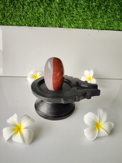3 inch shivling with 6 inch jaladhari home pooja narmdeswar shivling