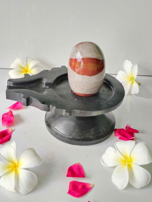3 inch shivling with 6 inch jaladhari home pooja narmdeswar shivling