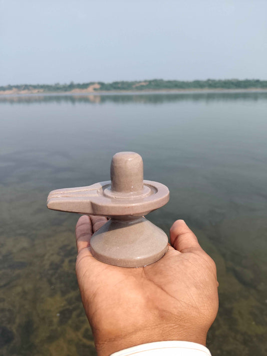 Akhand Narmadeshwar Shivling with Brass Jaldhari Base - Narmada Narmadeshwar shivling