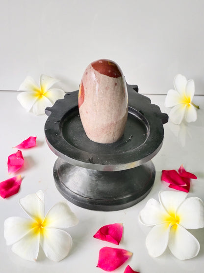 3 inch shivling with 6 inch jaladhari home pooja narmdeswar shivling