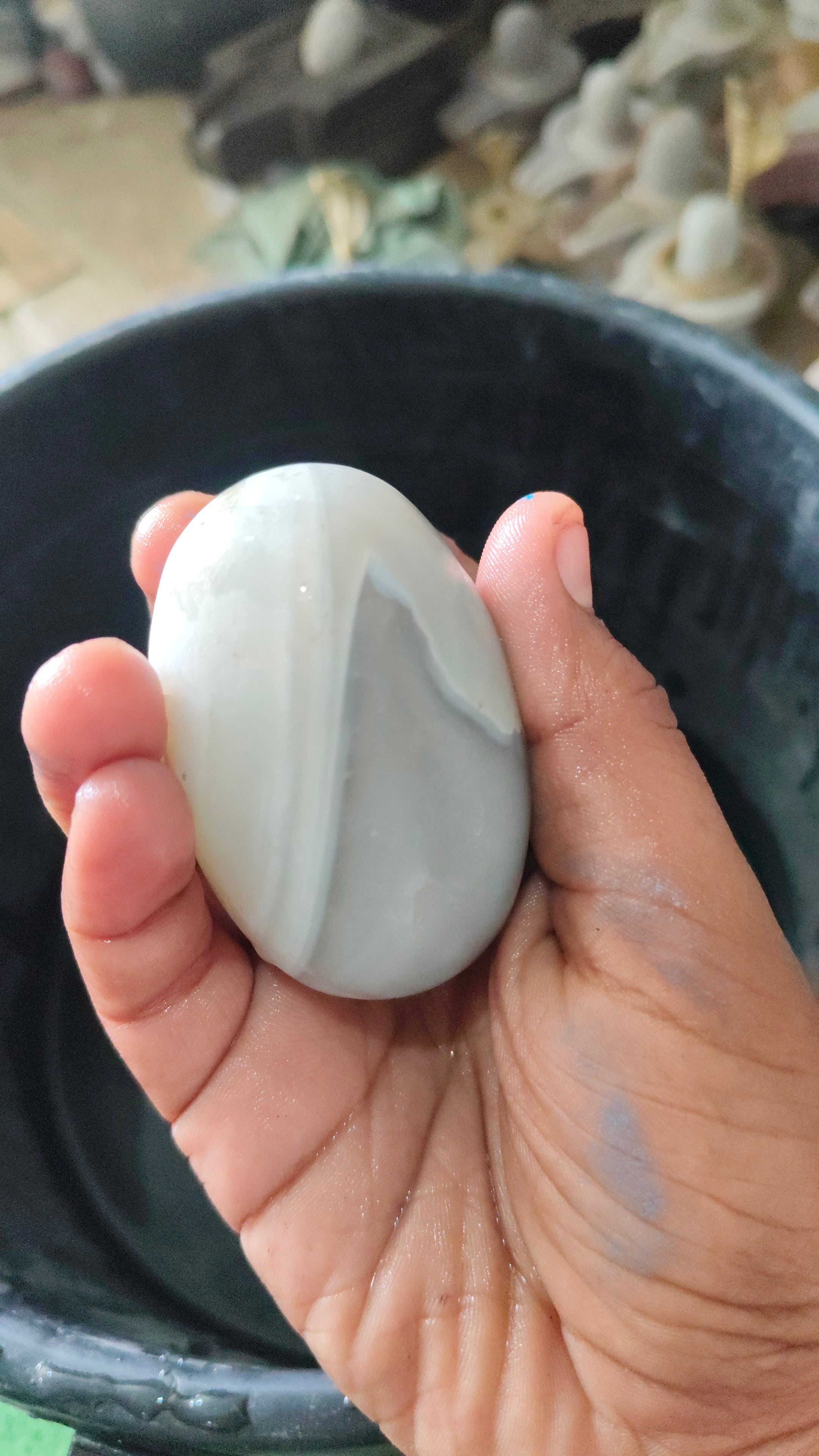 White narmdeswar with jaladhari home pooja