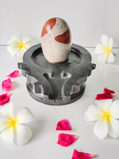 3 inch shivling with 6 inch jaladhari home pooja narmdeswar shivling