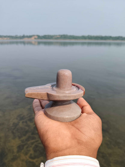 Akhand Narmadeshwar Shivling with Brass Jaldhari Base - Narmada Narmadeshwar shivling