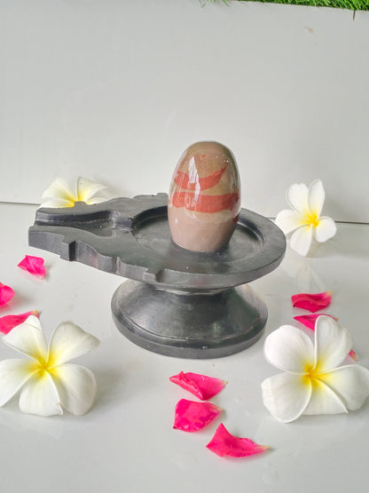 3 inch shivling with 6 inch jaladhari home pooja narmdeswar shivling