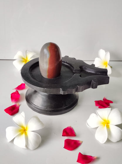 3 inch shivling with 6 inch jaladhari home pooja narmdeswar shivling