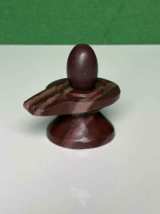 Narmadeshwar Shivling with Brass Damru Jaldhari Base - Narmada Narmadeshwar shivling