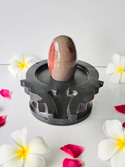 3 inch shivling with 6 inch jaladhari home pooja narmdeswar shivling