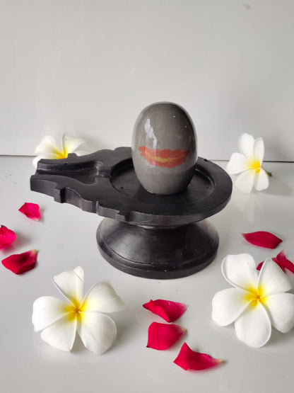 3 inch shivling with 6 inch jaladhari home pooja narmdeswar shivling