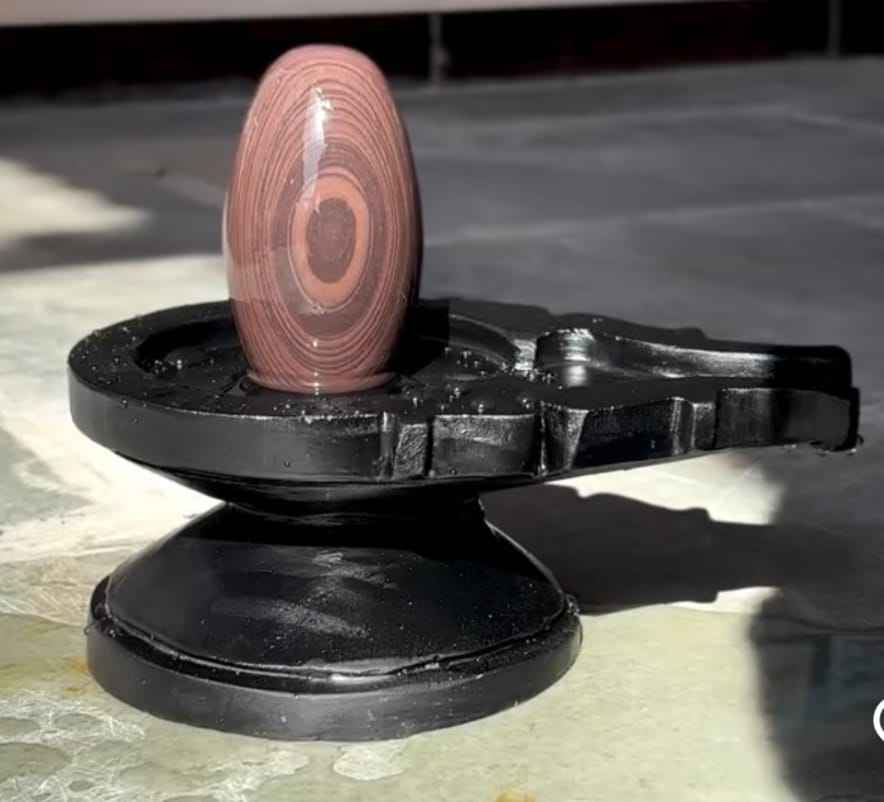 Premium Handcrafted Divine Idol & Sacred Pooja Decor Set | High-End Finish Spiritual Showpiece for Home Mandir, Office Vastu & Luxury Gifting - Narmada Narmadeshwar shivling